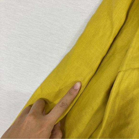 Elliott Lauren Yellow 100% Linen Button Jacket Size 8 - Picture 11 of 11